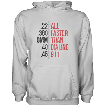 Faster Than Dailing 911 Hoodie Graphic Fleece Hoodie Greater Half White S